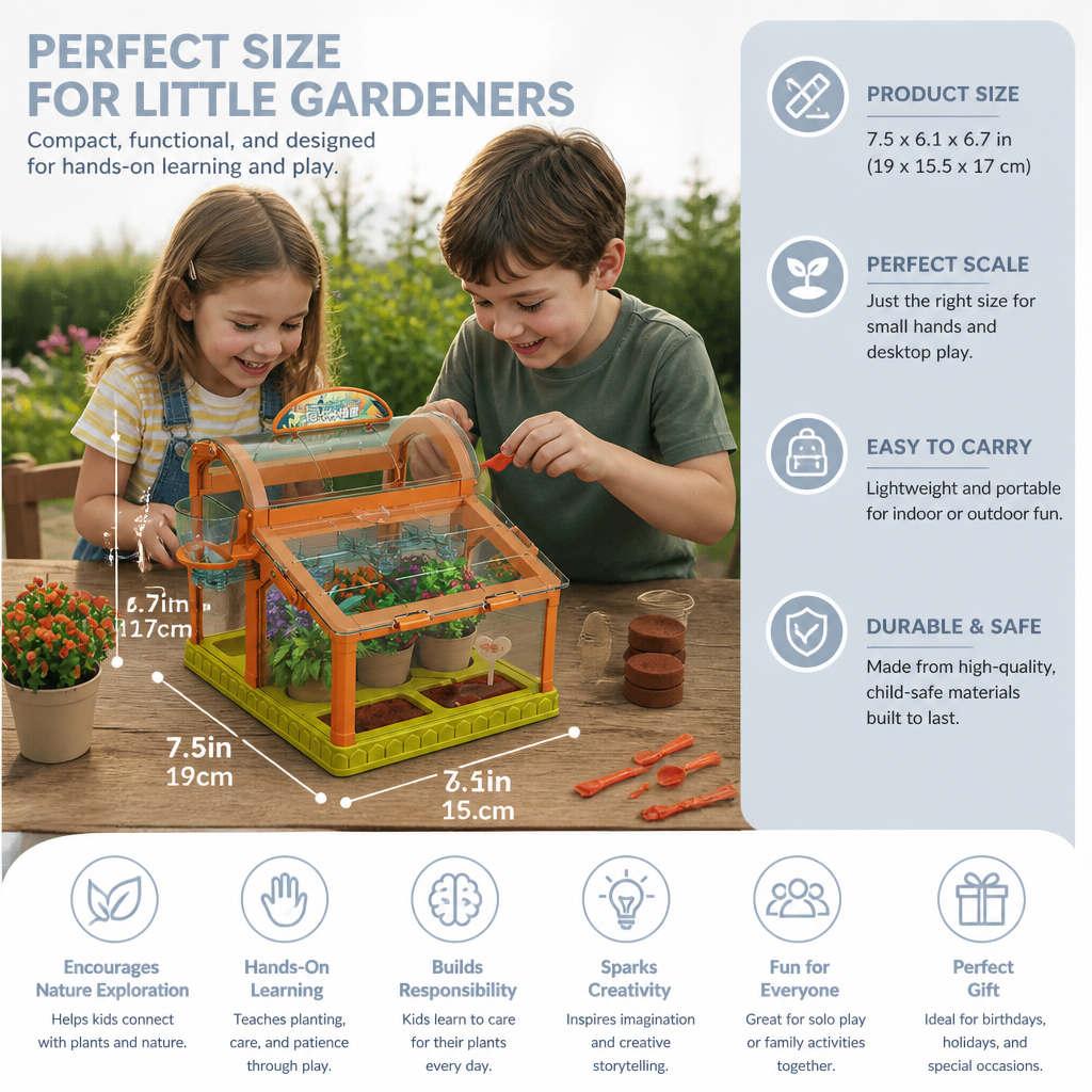 LED Acrylic Kids Greenhouse – Indoor Plant Growing Kit for Learning & Fun
