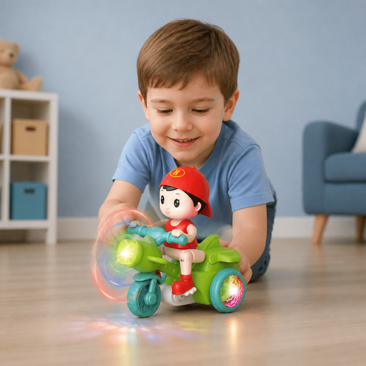 Kids Stunt Motorcycle Toy – Interactive Light & Action Toy