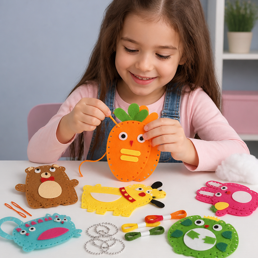 Safe DIY Felt Animal Sewing Set