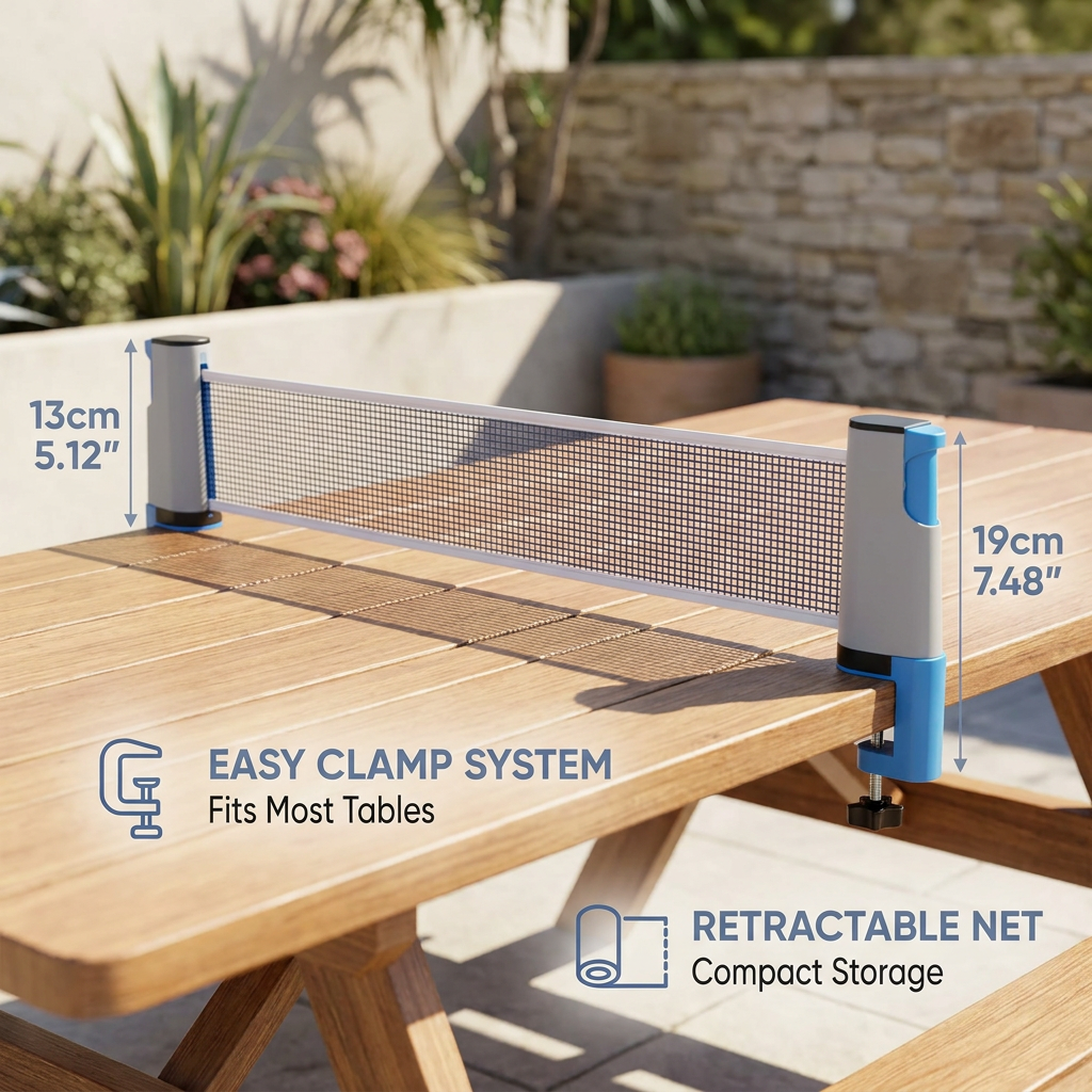 Adjustable table tennis set - suitable for every table!