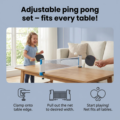 Adjustable table tennis set - suitable for every table!