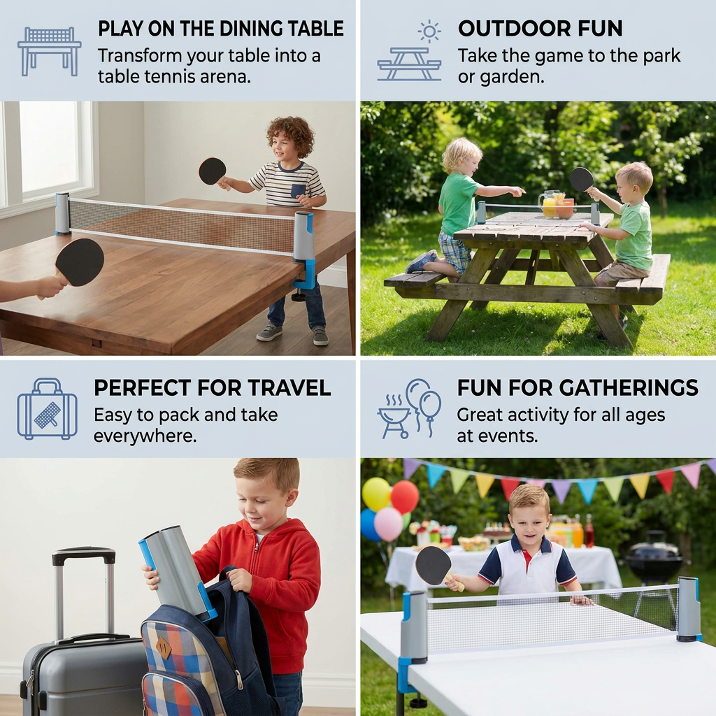 Adjustable table tennis set - suitable for every table!