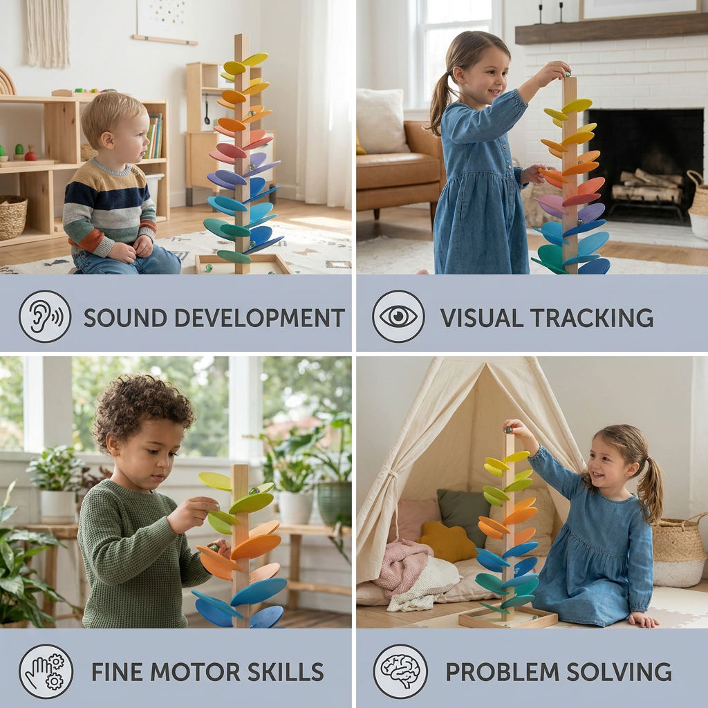 Montessori Rainbow Marble Tower