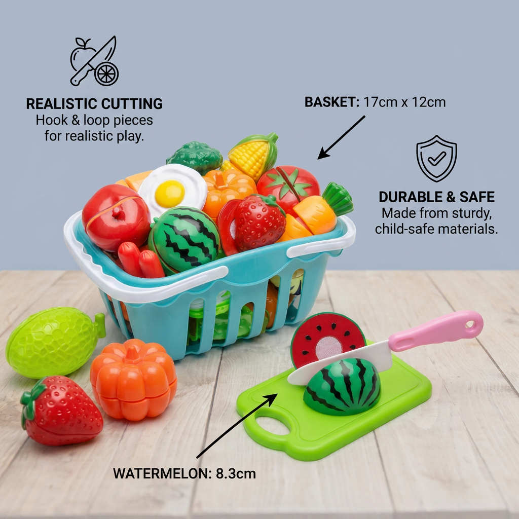 Cuttable Fruits and Vegetables Play Set