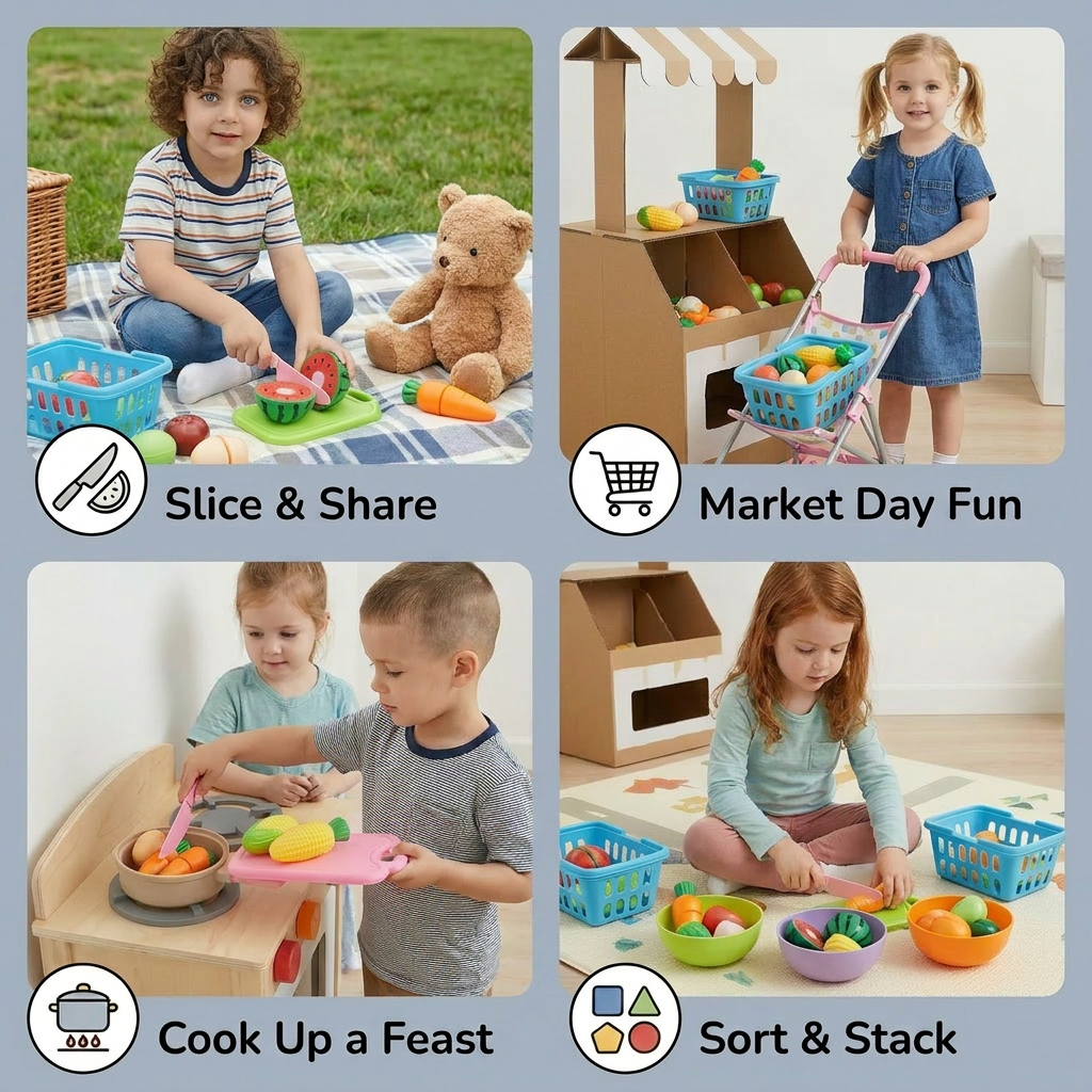 Cuttable Fruits and Vegetables Play Set