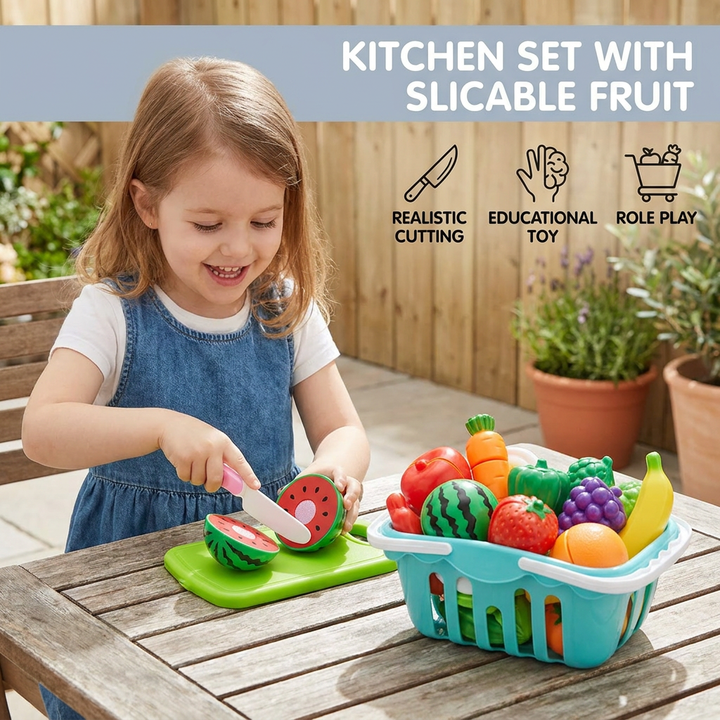 Cuttable Fruits and Vegetables Play Set