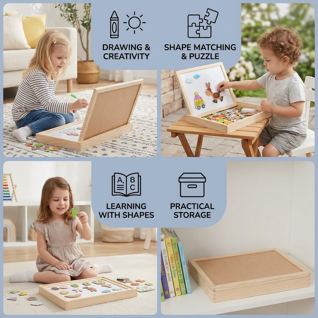 2-in-1 Montessori Magnet Drawing Board