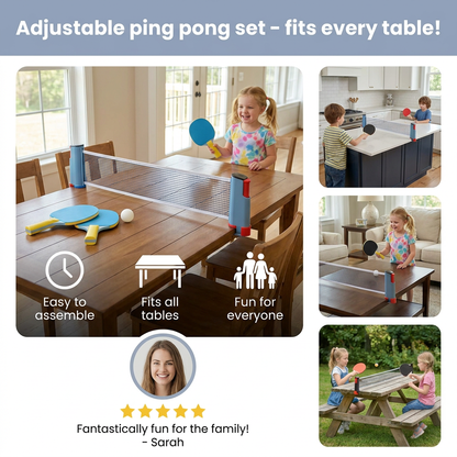 Adjustable table tennis set - suitable for every table!