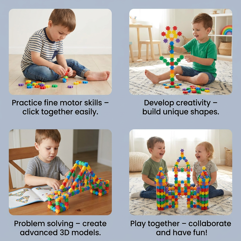 Montessori Snowflake Building Blocks