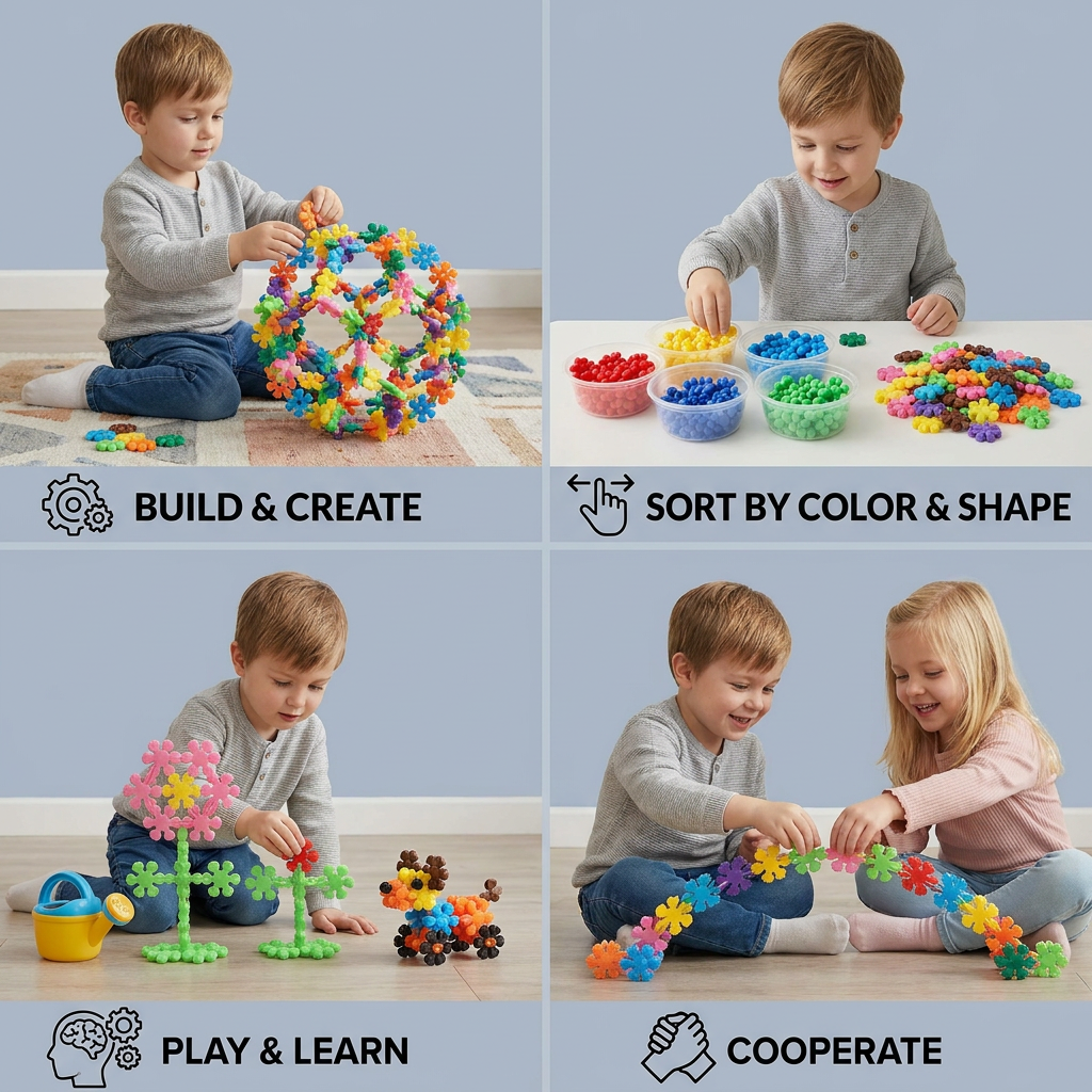Montessori Snowflake Building Blocks