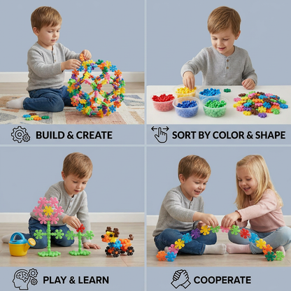 Montessori Snowflake Building Blocks