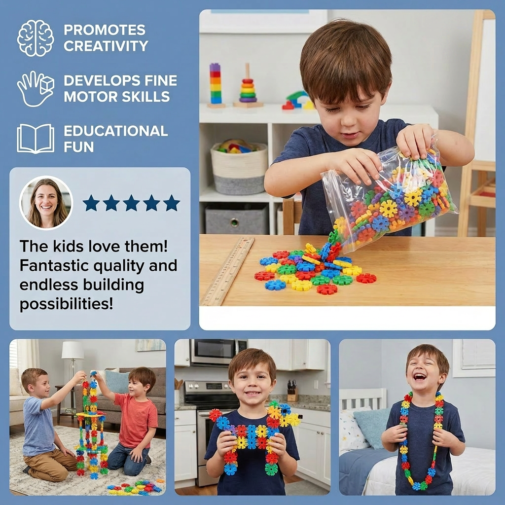 Montessori Snowflake Building Blocks