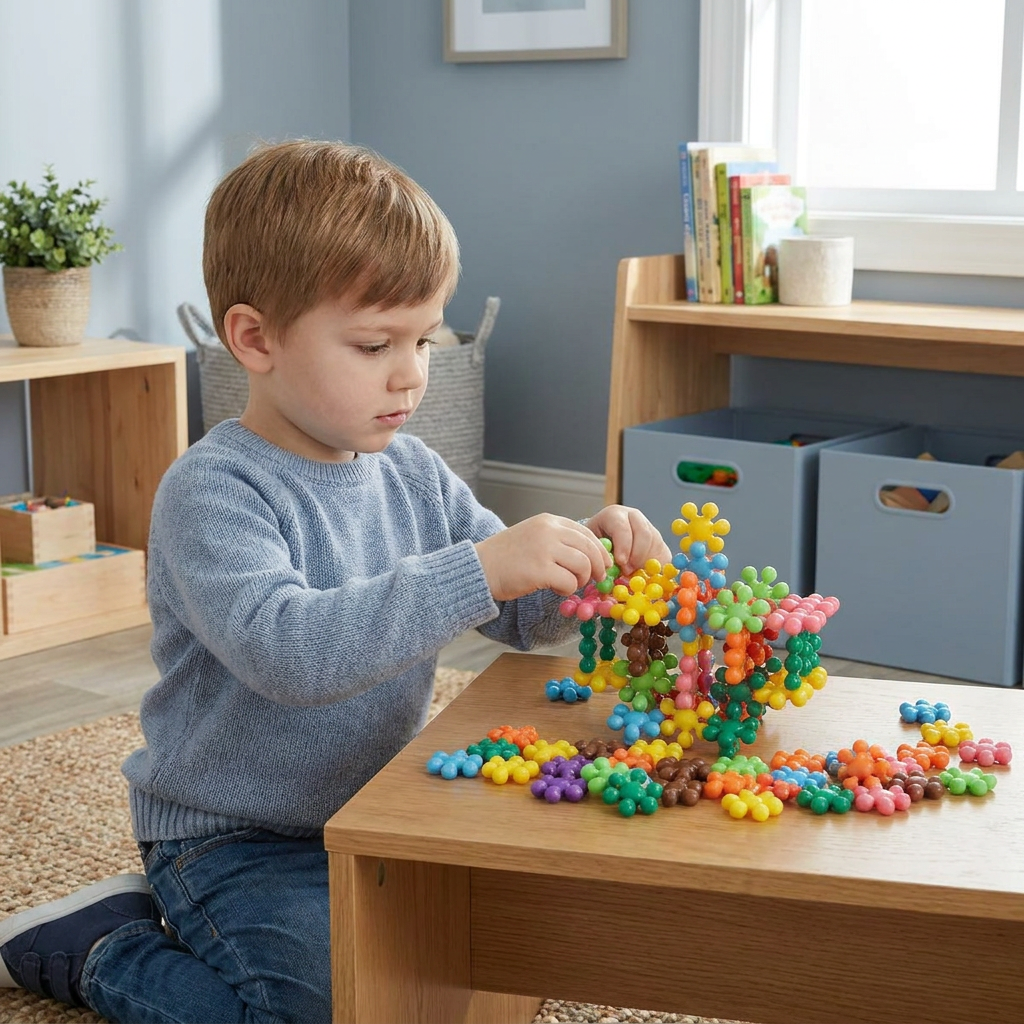 Montessori Snowflake Building Blocks