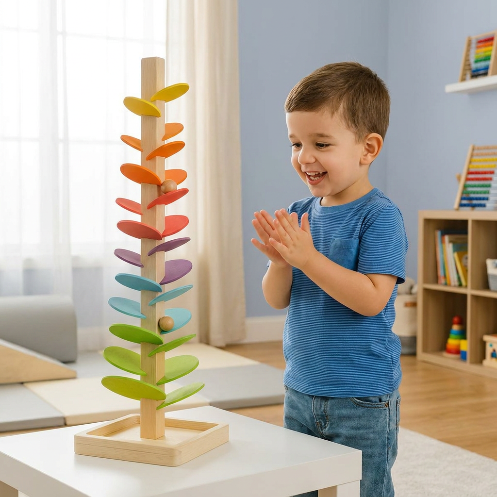 Montessori Rainbow Marble Tower