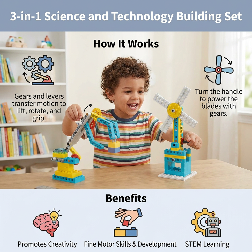 3in1 Science and Engineering Building Blocks Play Set