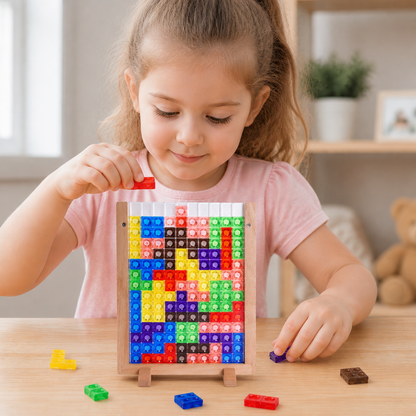 3D Colour Block Puzzle with Wooden Frame – Montessori Learning Toy