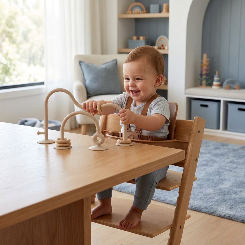 Silicone Baby Activity Toy – Suction Cup Learning Toy for Table & High Chair
