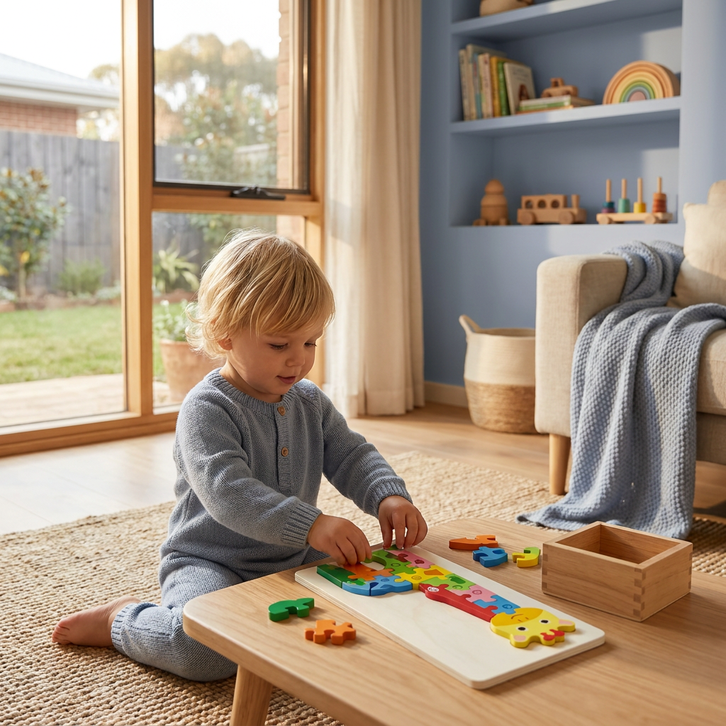 Wooden Puzzle Set for Kids – Number & Animal Learning Jigsaw Toy