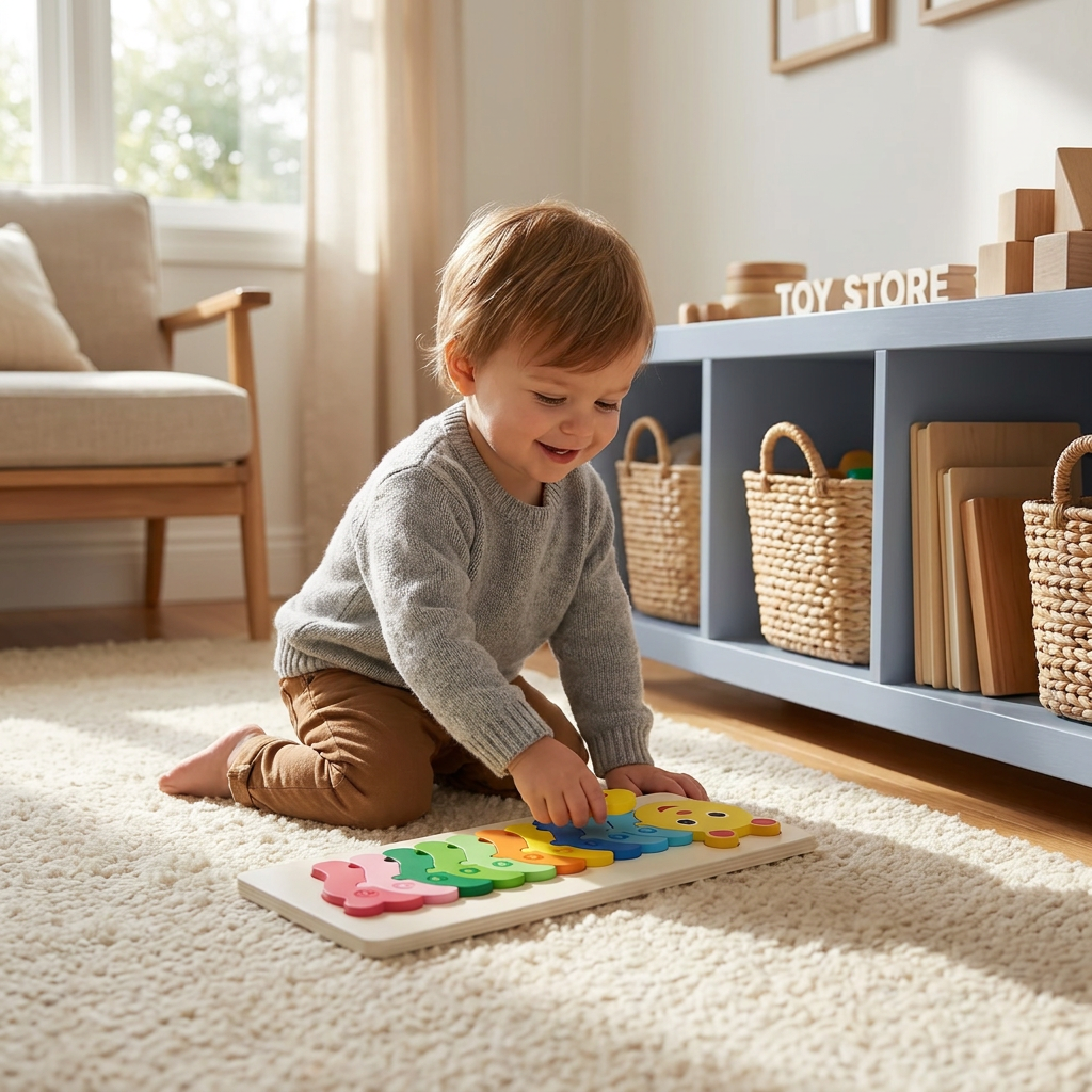 Wooden Puzzle Set for Kids – Number & Animal Learning Jigsaw Toy