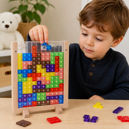 3D Colour Block Puzzle with Wooden Frame – Montessori Learning Toy