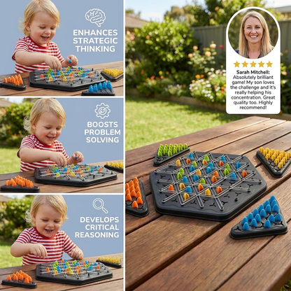 Rubber band triangle chess family game