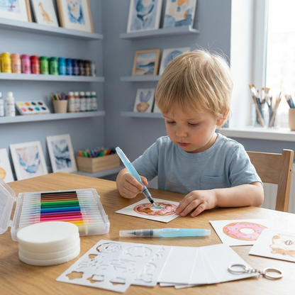 Creative Sponge Painting Art Set for Kids – DIY Bubble Effect Craft Kit