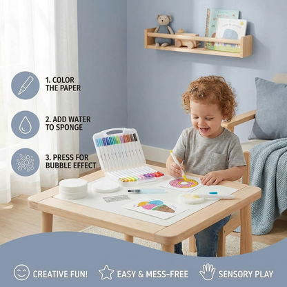 Creative Sponge Painting Art Set for Kids – DIY Bubble Effect Craft Kit