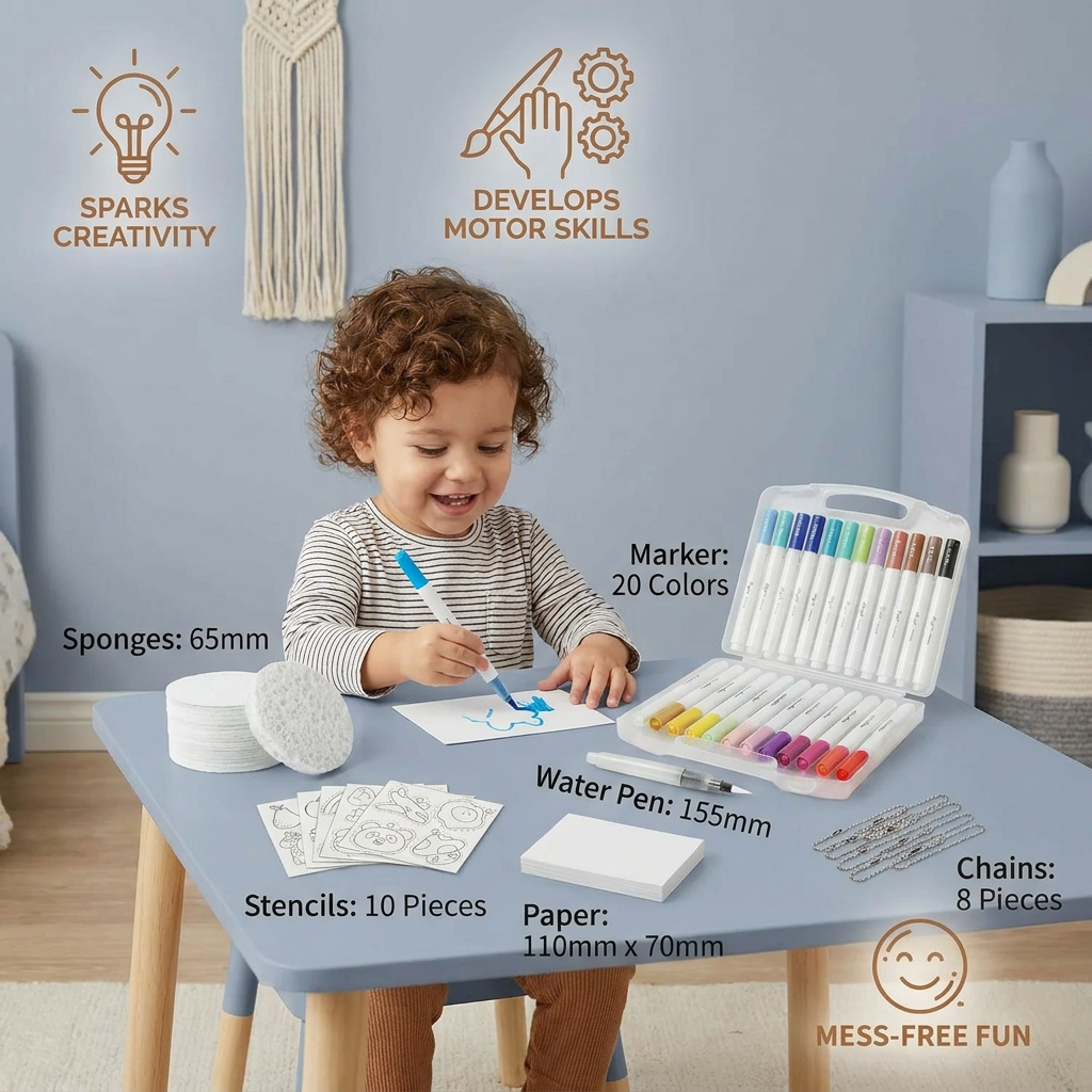Creative Sponge Painting Art Set for Kids – DIY Bubble Effect Craft Kit