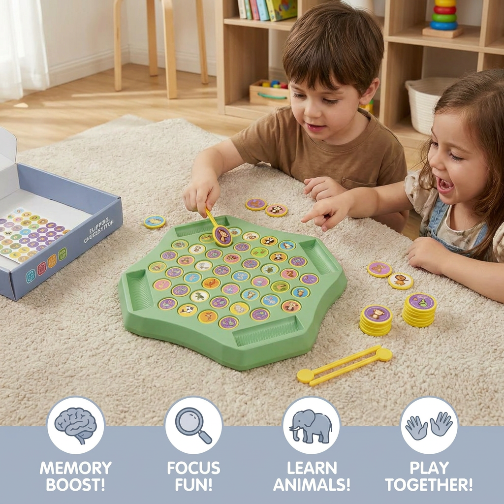 Animal Coin Memory Family Flipping Game