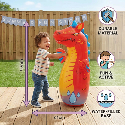 Kids Inflatable Punching Bag – Animal Design with Water-Filled Base