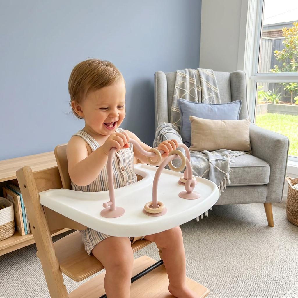 Silicone Baby Activity Toy – Suction Cup Learning Toy for Table & High Chair