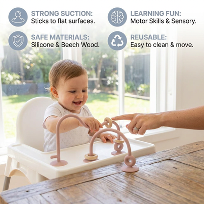Silicone Baby Activity Toy – Suction Cup Learning Toy for Table & High Chair