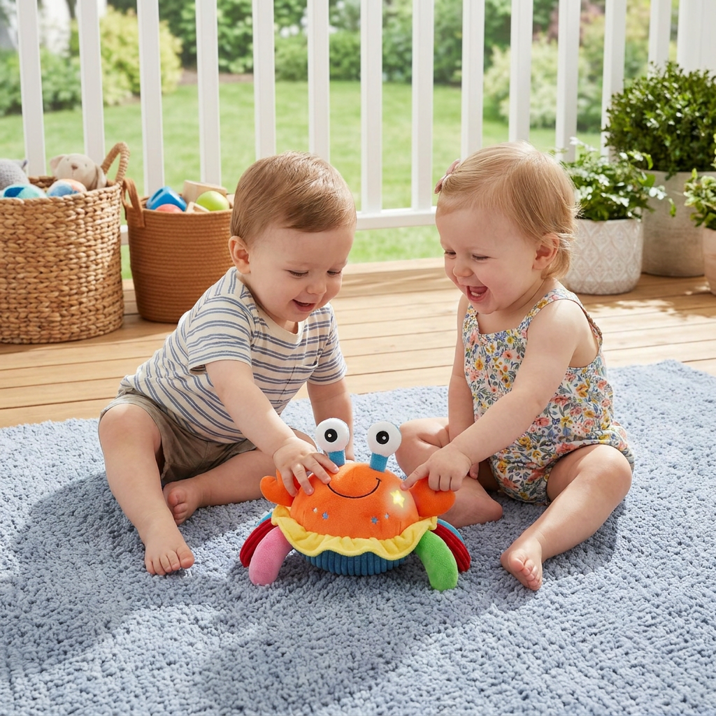 Interactive Musical Crab with Voice Function – Moving Educational Toy for Babies
