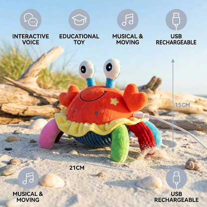 Interactive Musical Crab with Voice Function – Moving Educational Toy for Babies