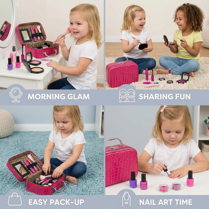 Make-up Play Set for Girls – Safe Kids Cosmetic Set with Practical Bag