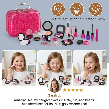Make-up Play Set for Girls – Safe Kids Cosmetic Set with Practical Bag