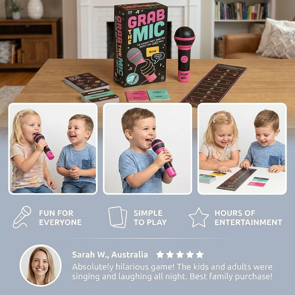 Karaoke Party Game with Microphone – Fun Family Game for Friends & Family