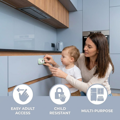 2-Pack Child Safety Locks for Cabinets, Fridge & Drawers – Multi-Purpose Safety Latches for Babies & Kids