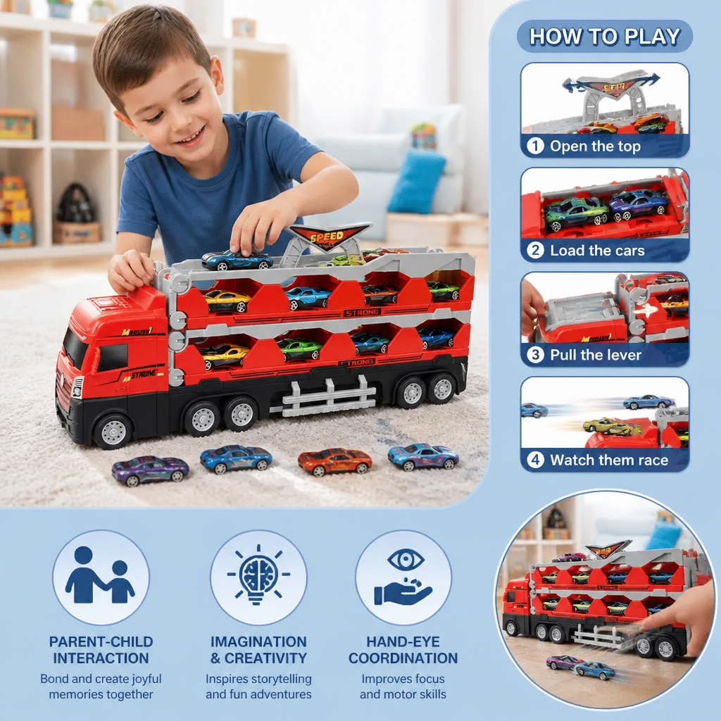 Racing track truck toy for children