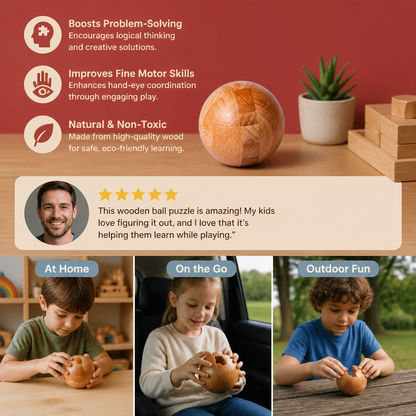 Montessori 3D Wooden Brain Puzzle - Early Learning Toy