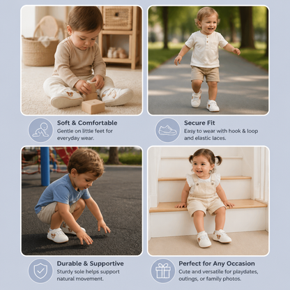 Toddler shoes in a cute bear design