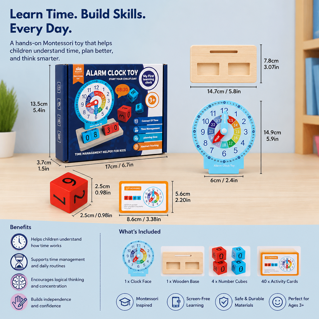 Educational Montessori Clock & Time Learning Toy