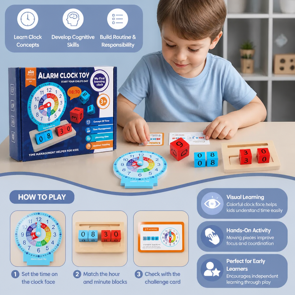Educational Montessori Clock & Time Learning Toy