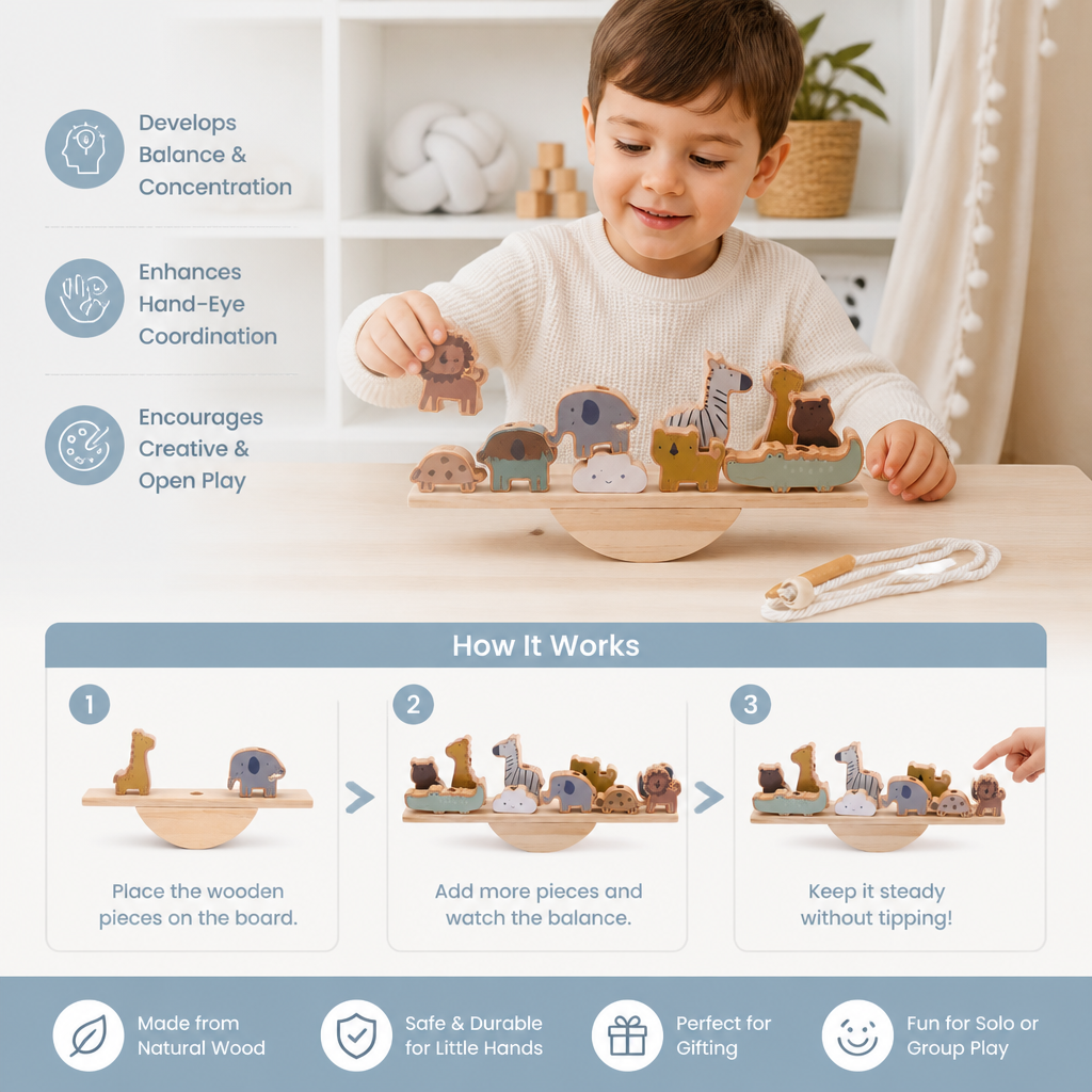 Montessori Wooden Seesaw Toy
