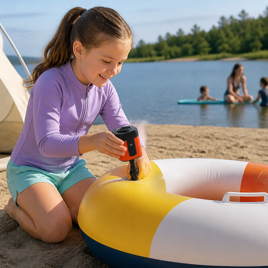 Portable Mini Air Pump with LED Light – Fast Inflate & Deflate