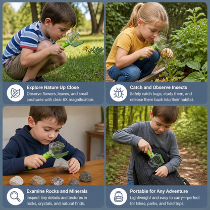 Kids Bug Catcher with 6X Magnifier – Insect Observation Tool for Outdoor Exploration