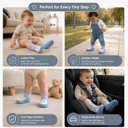 Baby Breathable Sock Shoes – Non-Slip Soft Sole Walking Socks for Infants & Toddlers