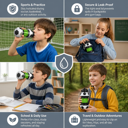 Foldable & Durable Silicone Football Water Bottle