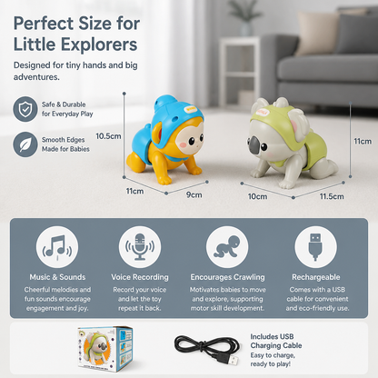 Interactive Crawling Baby Toy with Music & Voice Recording