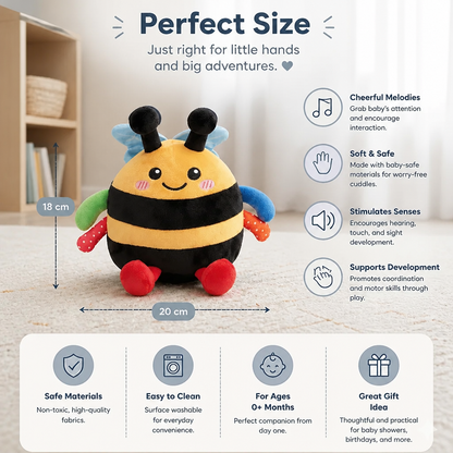 Interactive Musical Tummy Time Bee Plush Toy